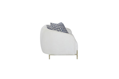 Cozy Rounded Sofa the White and Soft Cushions