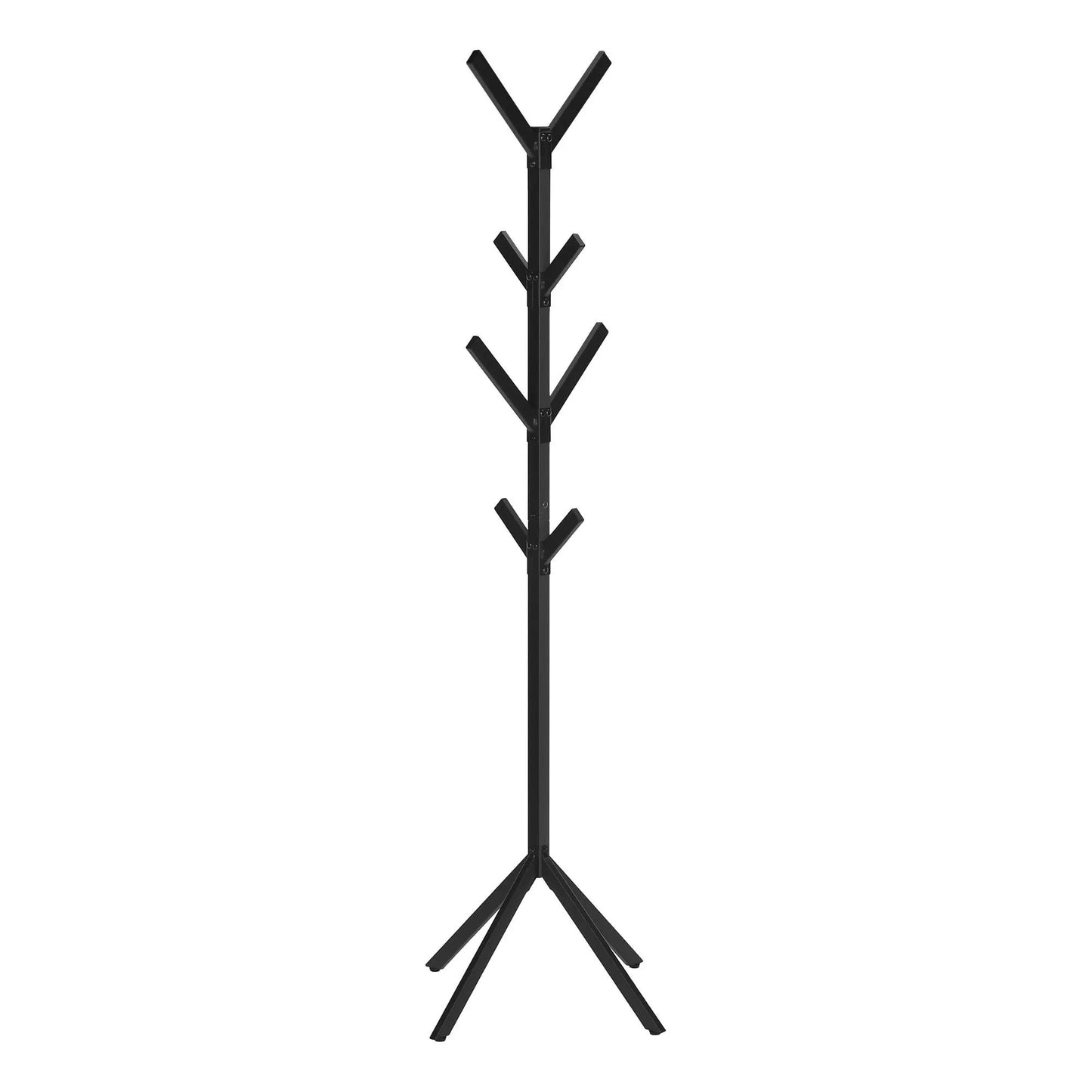 Coat Rack Hall Tree freestanding black metal 8 hooks Unique Piece Furniture on Tampa Home & Garden Store