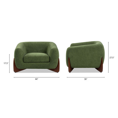 HouseOfZazla Sherpa Arm Chair, green removable cushion, set of 2, wood legs on Tampa Home & Garden Store