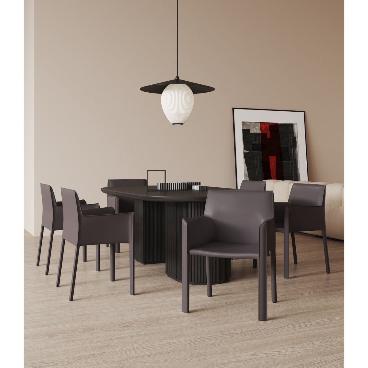 Vogue arm chairs with metal frames in gray around a round black table, by HouseOfZazla on Tampa Home & Garden Store