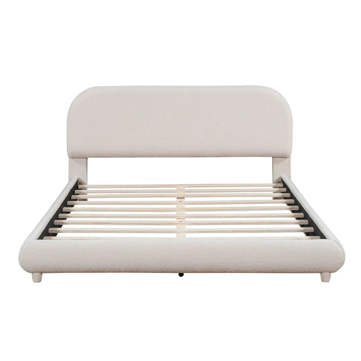 Upholstered Platform Bed With Thick Solid Frame