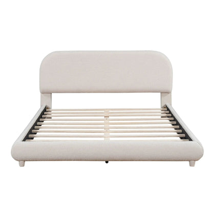 Upholstered Platform Bed With Thick Solid Frame