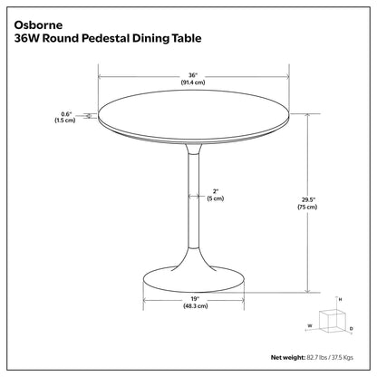 Osborne 36W Round Pedestal Dining Table Unique Piece Furniture, 36-in diameter round table on Tampa Home & Garden Store