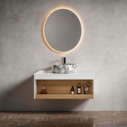 Floating Bathroom Vanity with Vessel Sink