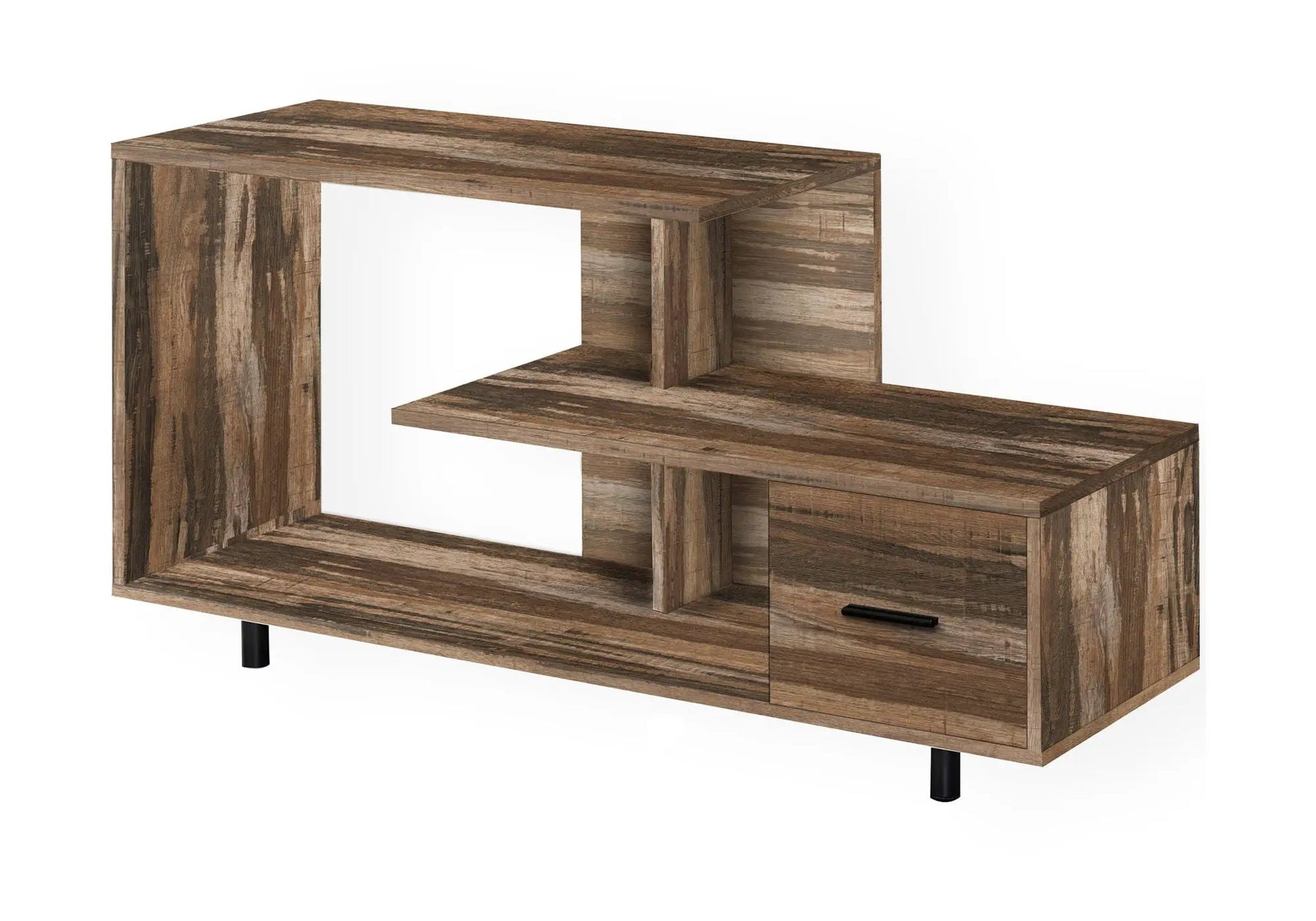 TV stand console with contemporary wood finish and storage drawer by Unique Piece Furniture on Tampa Home & Garden Store