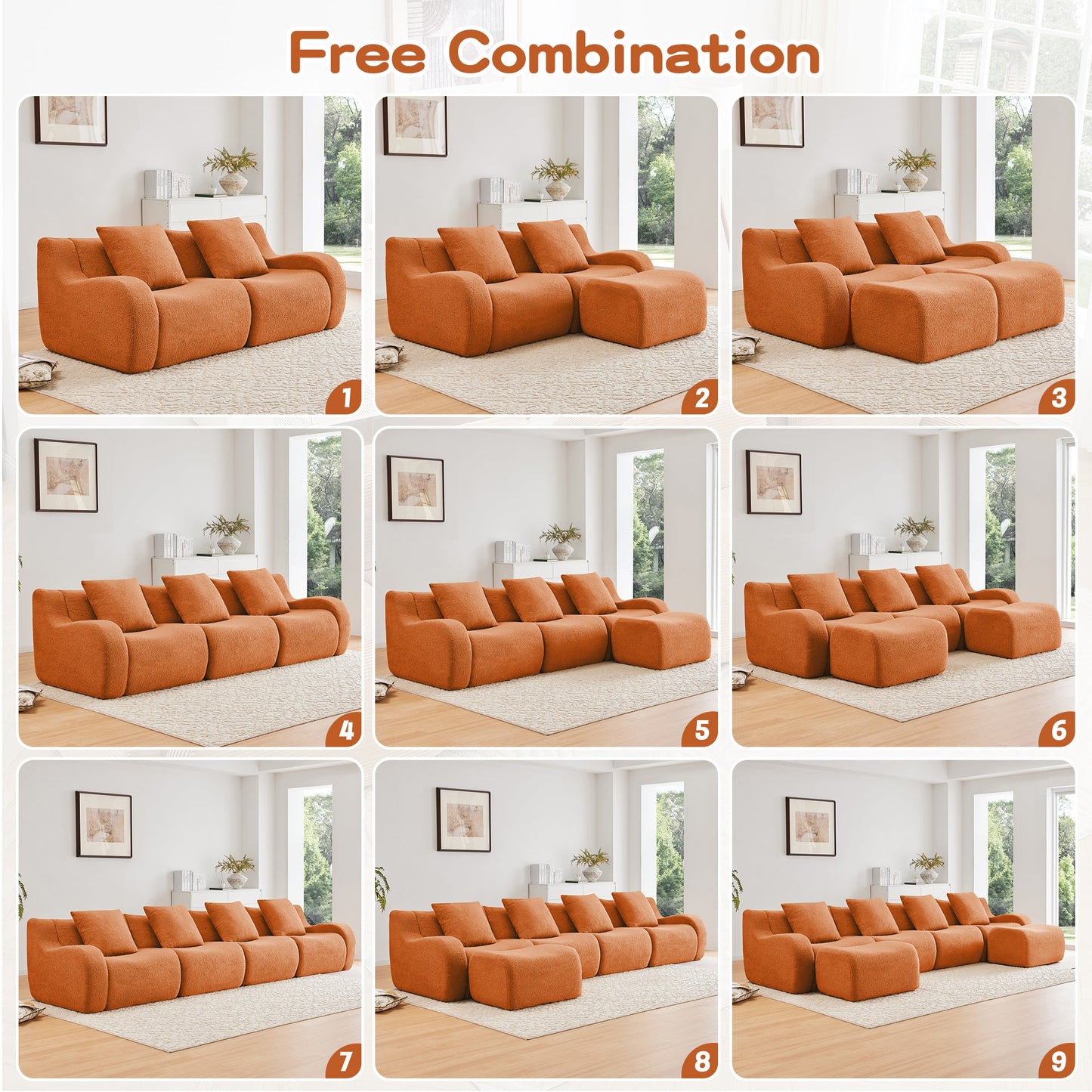 Soft Teddy Fabric Boneless Sofa For Living