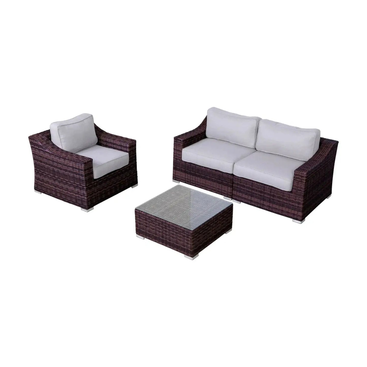 Outdoor Wicker Conversation Set With Cushions