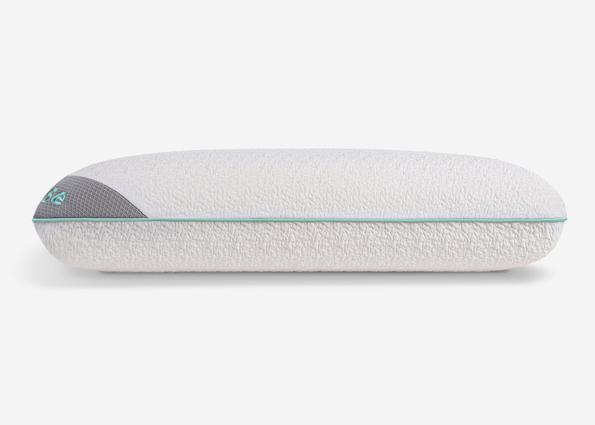 BedGear Rise Multiposition Pillow backrest pillow, cream textured fleece with teal trim on Tampa Home & Garden Store