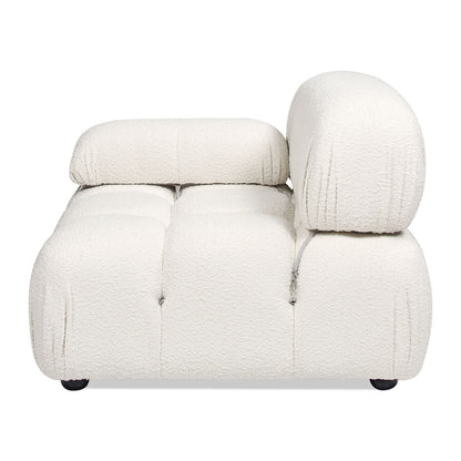 Bubble Modular Modern Lounge Arm Chair with white boucle upholstery and eucalyptus frame on Tampa Home & Garden Store