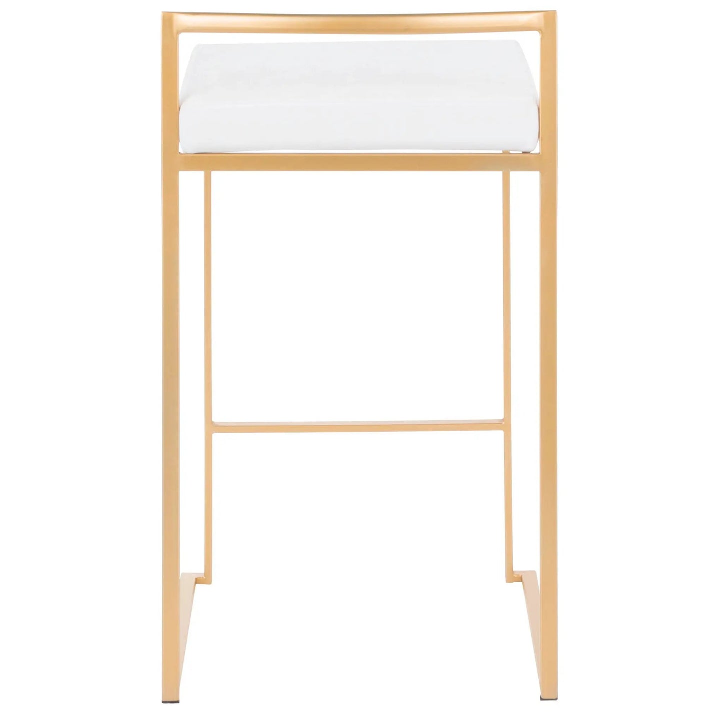 Fuji Contemporary Glam counter stool set of 2 with white cushion and gold frame on Tampa Home & Garden Store