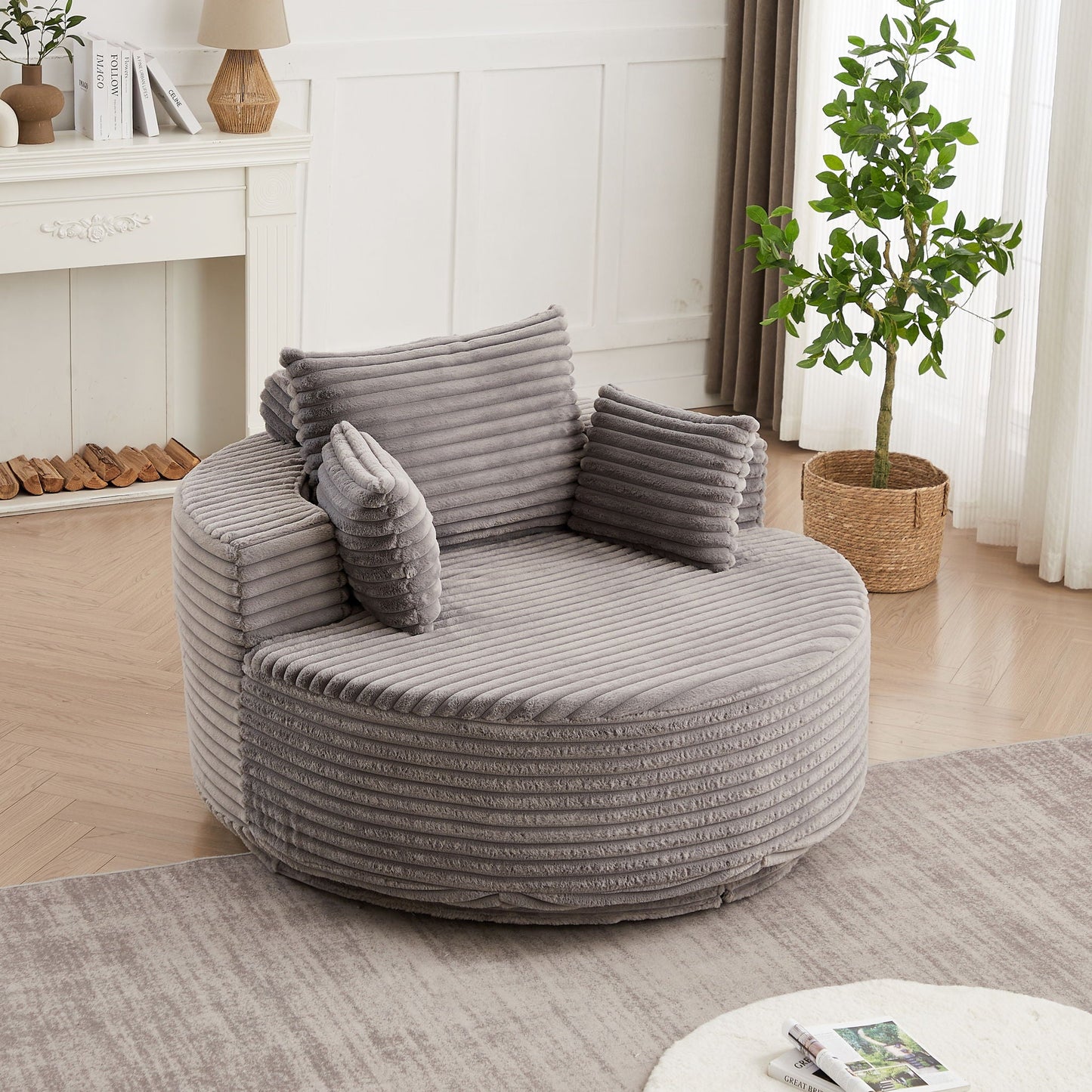 Modern Single Sofa and Swivel Sleeper Chair