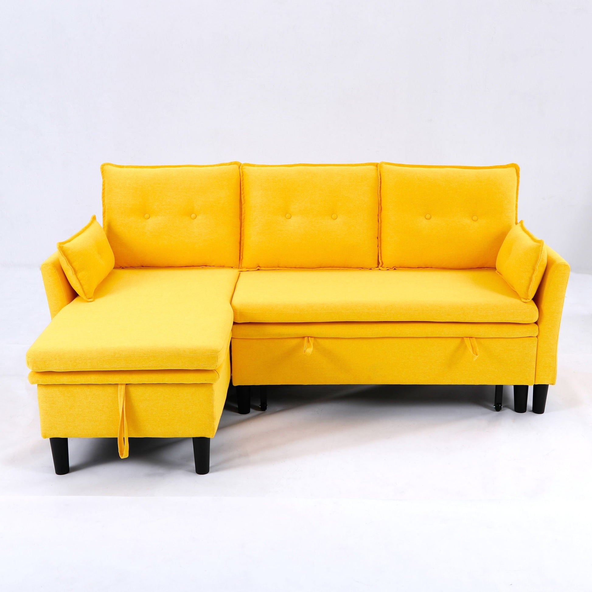 2-piece L-Shaped reversible chaise sectional sofa; yellow upholstery; includes ottoman and legs on Tampa Home & Garden Store