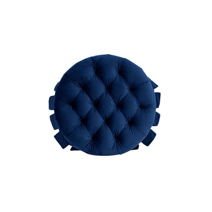 Roquefort 24.5in round navy blue velvet tufted dog sofa bed with diamond tufting on Tampa Home & Garden Store