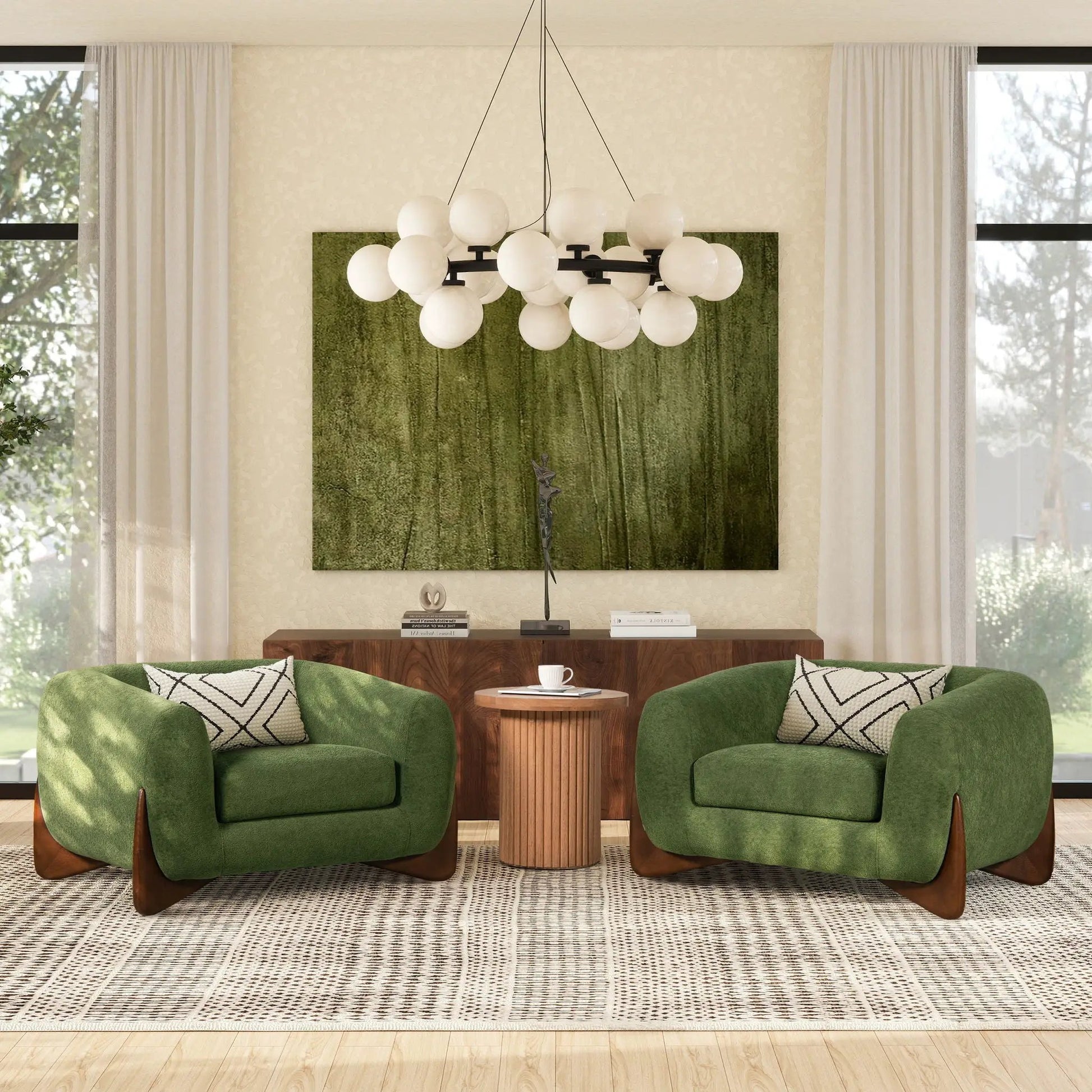 Alpine Sherpa Arm Chair pair in emerald green fabric by Unique Piece Furniture on Tampa Home & Garden Store