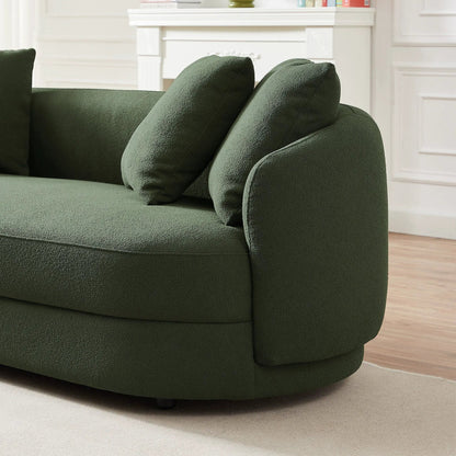Dylan - Modern French Boucle Sofa in green boucle fabric, stationary sofa by Unique Piece on Tampa Home & Garden Store