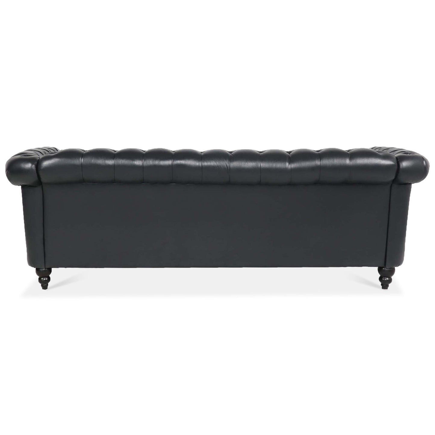 Black Chesterfield Sofa and Soft PU Rolled Arms