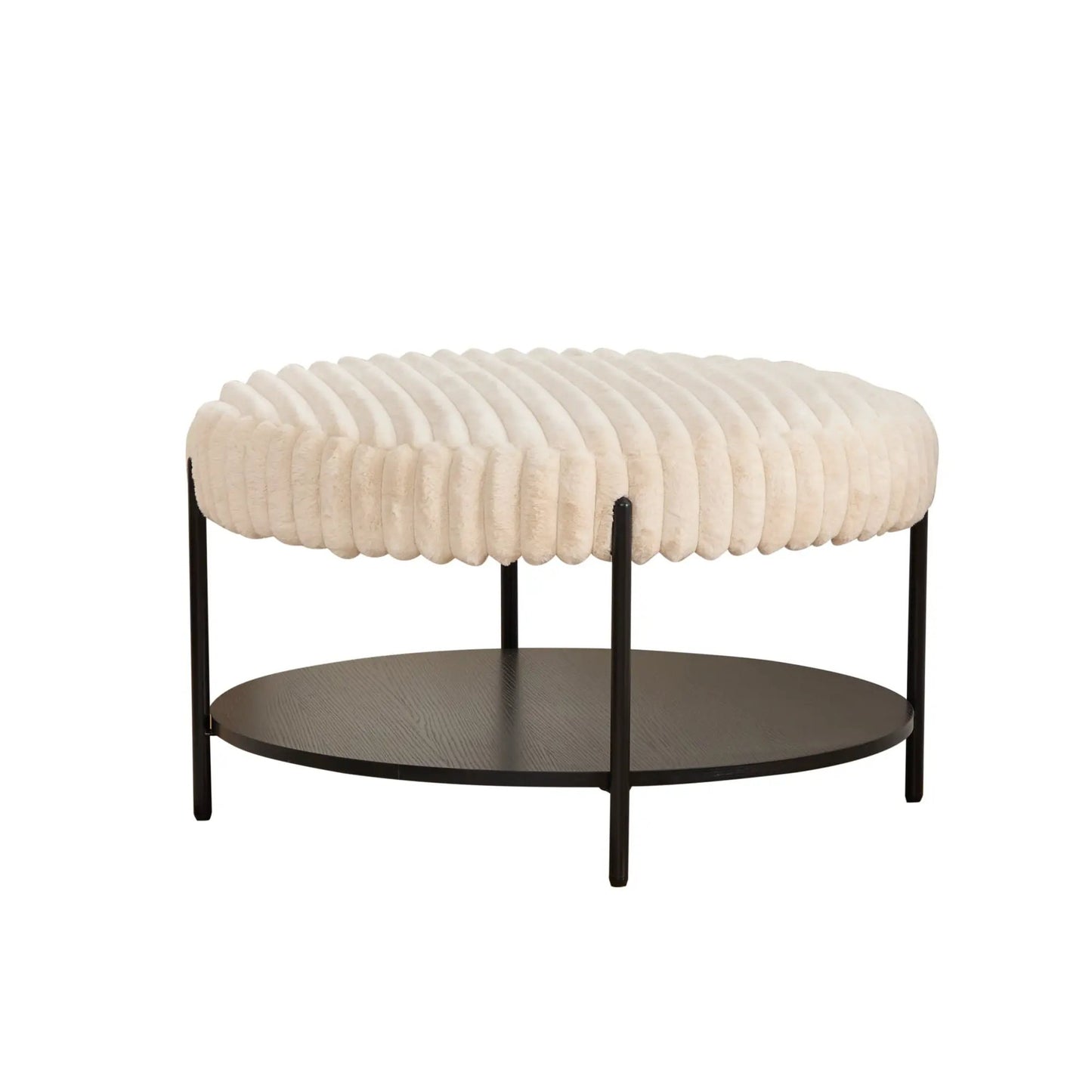 Modern Upholstered Round Ottoman Coffee Table