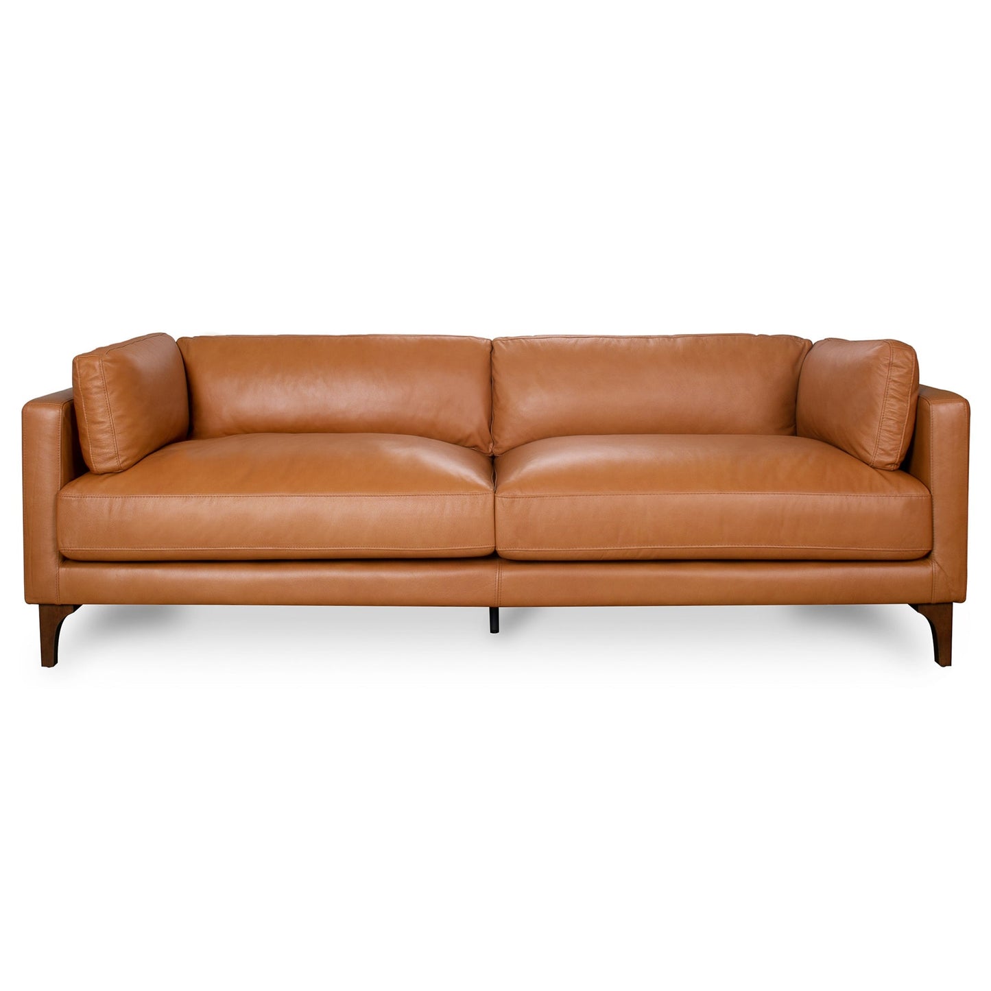 Bellrose Mid Century Modern Genuine Leather Sofa