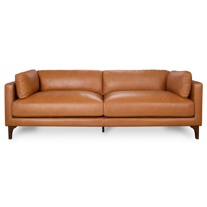 Bellrose Mid Century Modern Genuine Leather Sofa