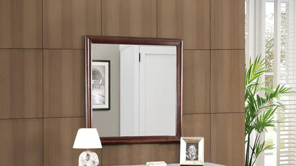 Traditional wall mirror with dark brown wood veneer frame by Unique Piece Furniture on Tampa Home & Garden Store