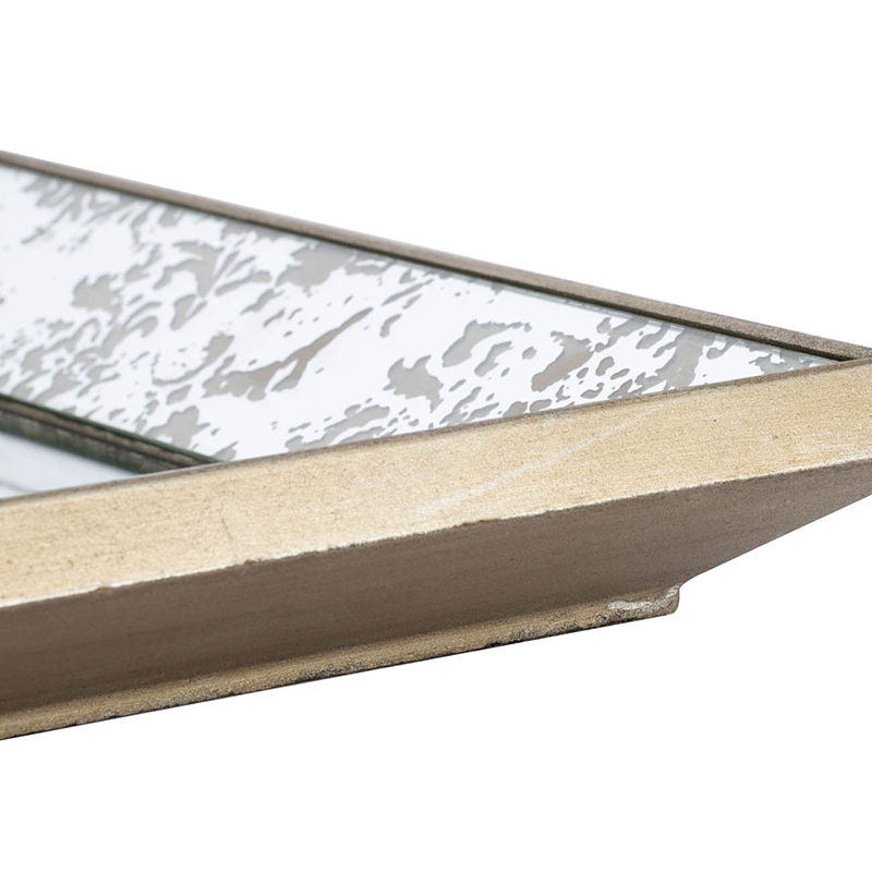 Antique rectangle wall mirror with floral accents in gold distressed frame by HouseOfZazla on Tampa Home & Garden Store