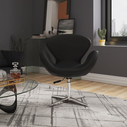 Raspberry swivel lounge chair with 360-degree rotation, black finish, HouseOfZazla on Tampa Home & Garden Store