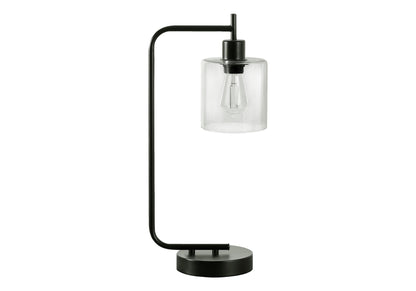 Table lamp with black metal frame and clear glass shade, USB port included, HouseOfZazla on Tampa Home & Garden Store