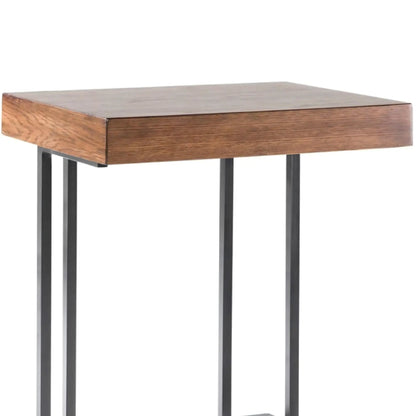 Wynn Pull up Table with Storage Compartment Pecan