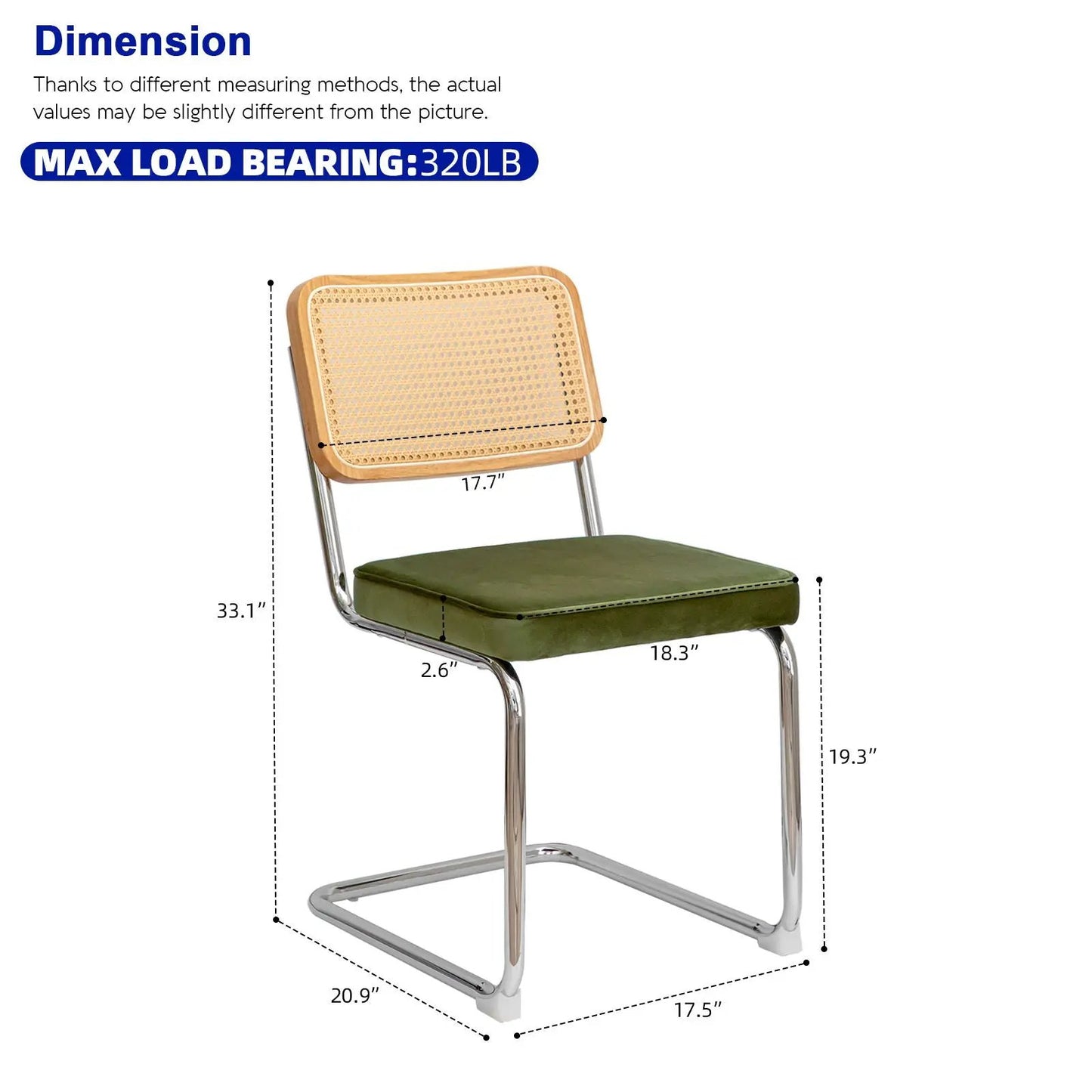 Rattan Accent Dining Chairs With Painted Legs