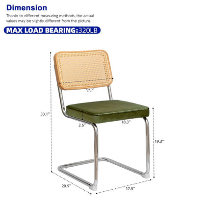 Rattan Accent Dining Chairs With Painted Legs