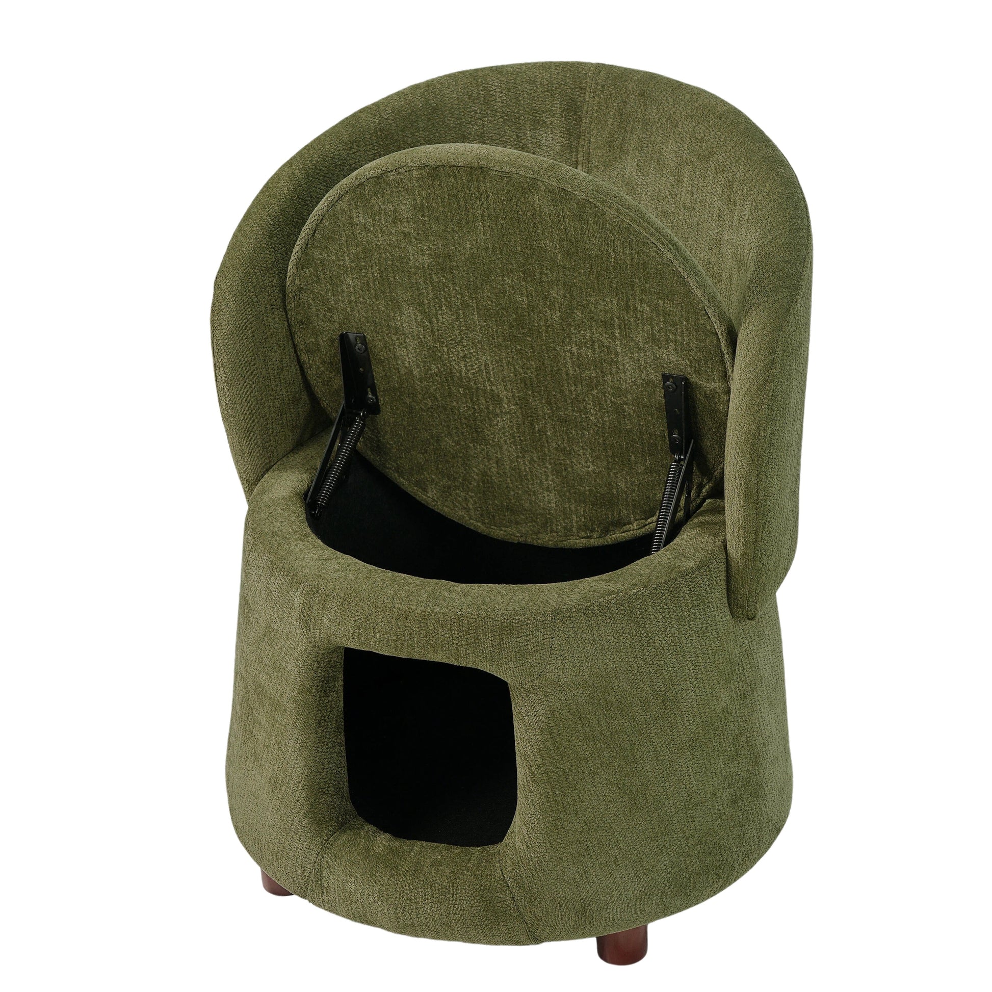 Green olive-textured pet-friendly chair with hidden pet nook HouseOfZazla on Tampa Home & Garden Store