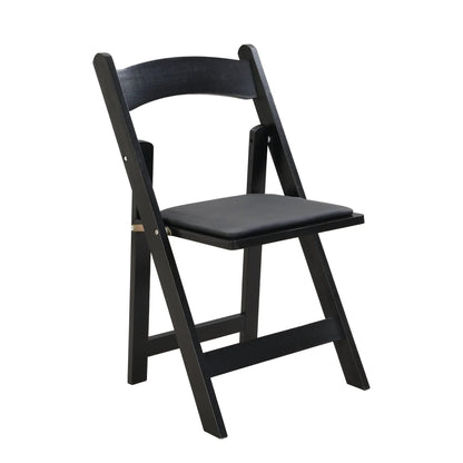 Solid Wood Upholstered Folding Chairs Dining Set