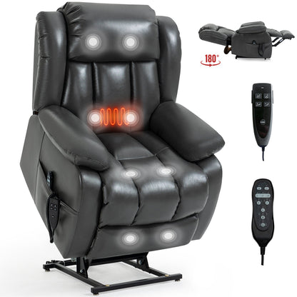 Dual Motor Electric Recliner Chair by HouseOfZazla in charcoal gray leather with remote on Tampa Home & Garden Store