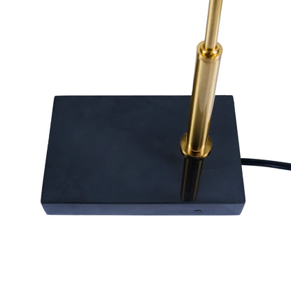 Lumora table lamp black base with gold brass stem and visible cord on Tampa Home & Garden Store