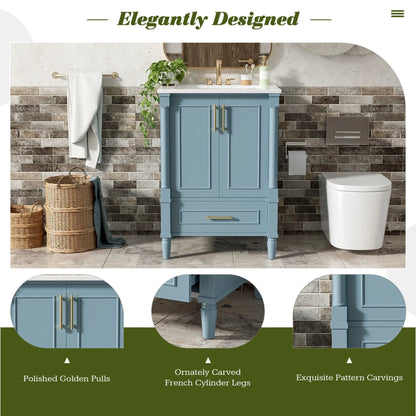 Bathroom Vanity With Ornate French Cylinder Legs