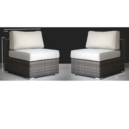 Minnesota Armless Patio Chairs Pair Set of 2