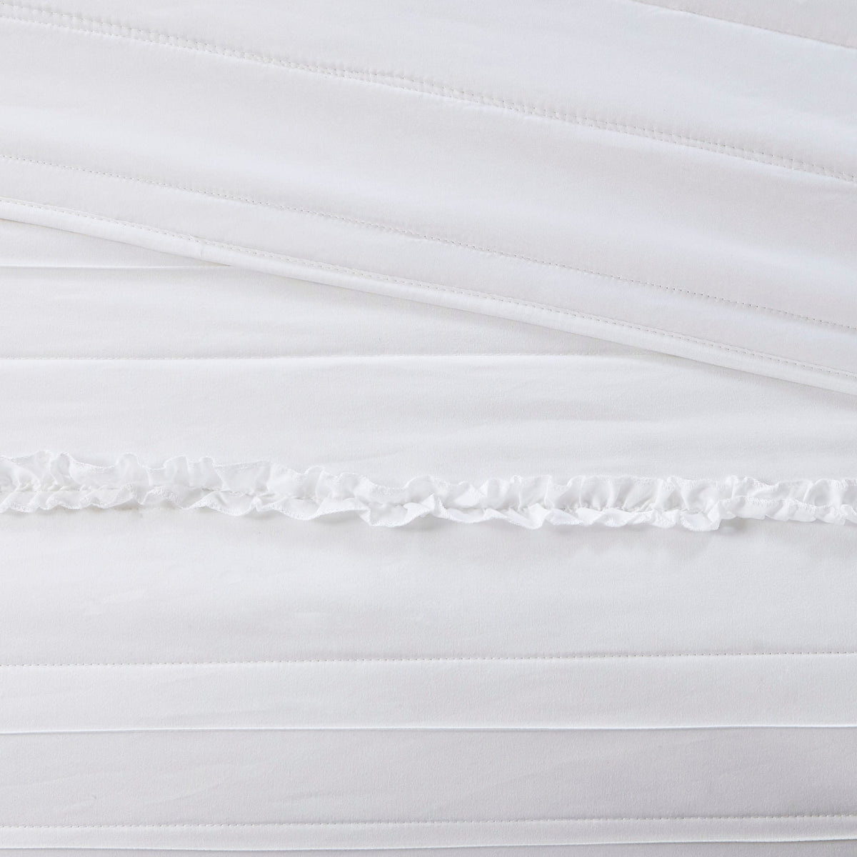 White reversible quilt set with quilting and ruffle edge by HouseOfZazla King/Cal King on Tampa Home & Garden Store