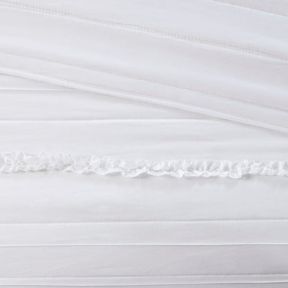White reversible quilt set with quilting and ruffle edge by HouseOfZazla King/Cal King on Tampa Home & Garden Store