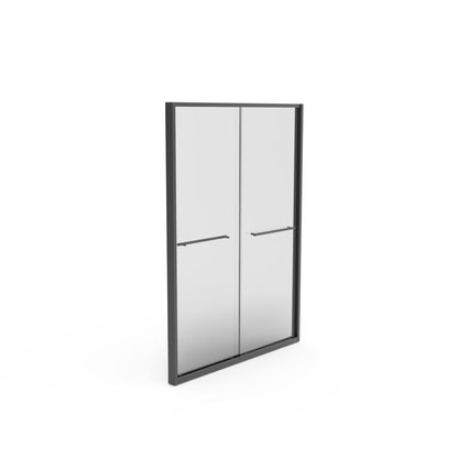 Double Sliding Shower and Matte Black Frame Door