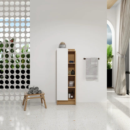 Tall Bathroom Cabinet With 4 Tier Open Shelves