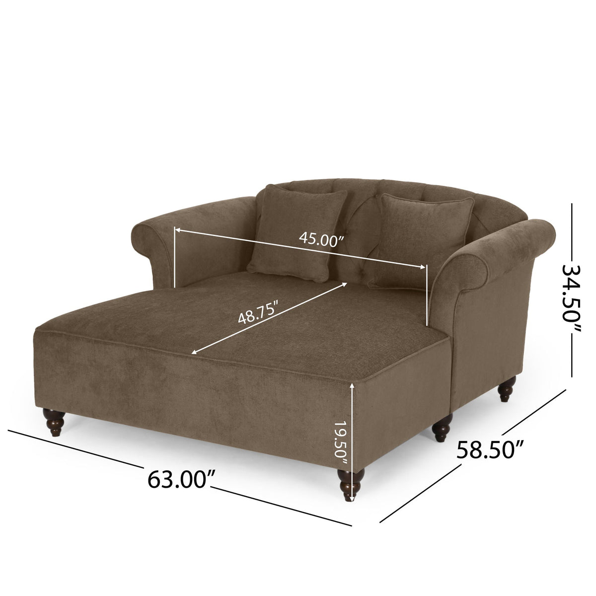 Elegant upholstered chaise with gray pillows by HouseOfZazla on Tampa Home & Garden Store
