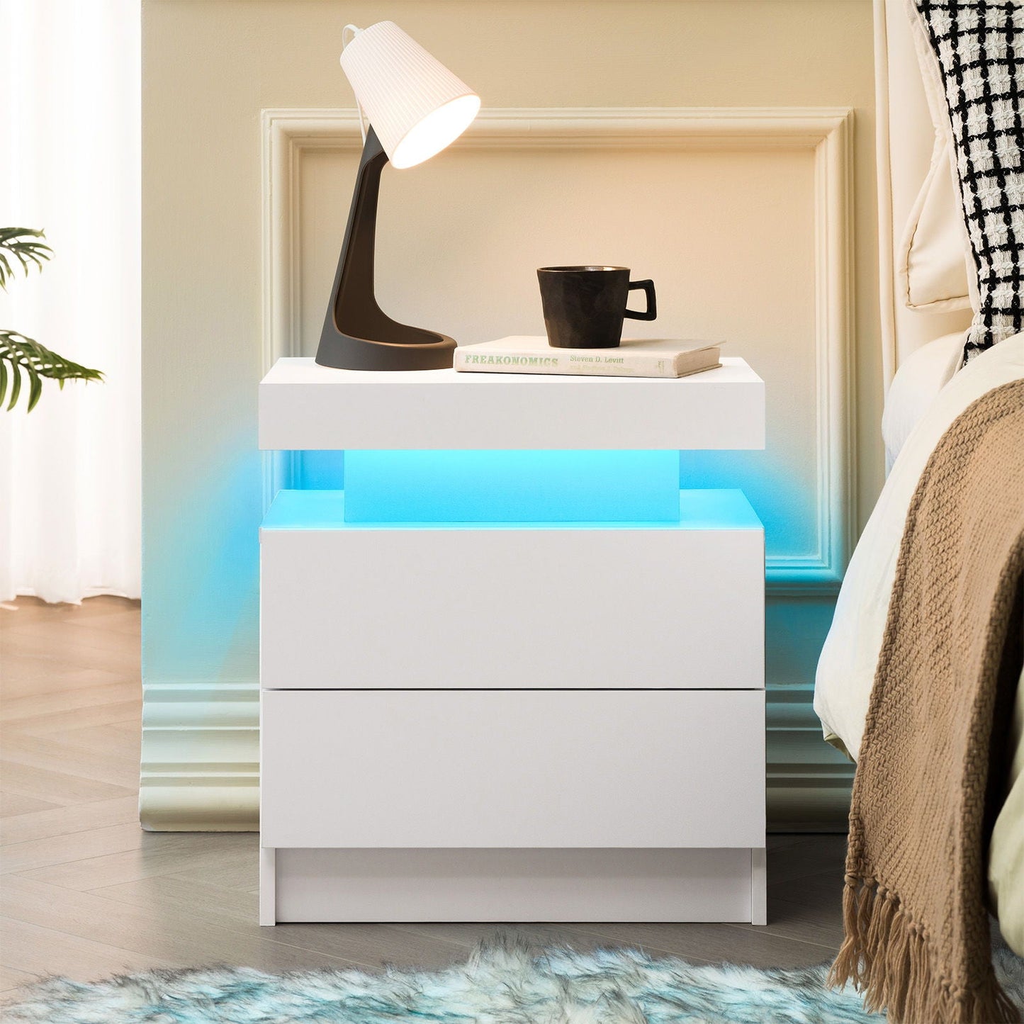 Modern Led Bedside Table Cabinet with Lights