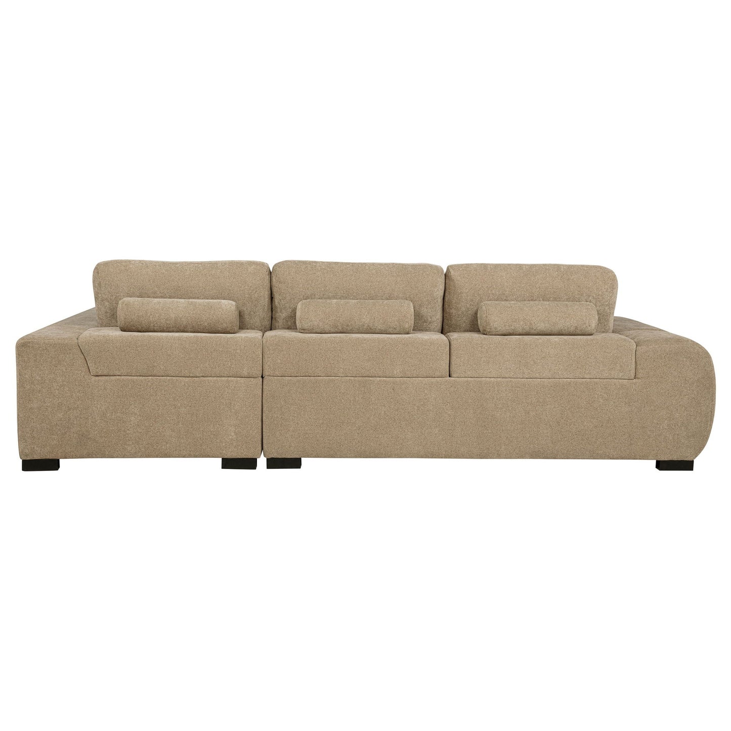 Plather Sectional Chaise Sofa beige fabric HouseOfZazla stationary sectional on Tampa Home & Garden Store