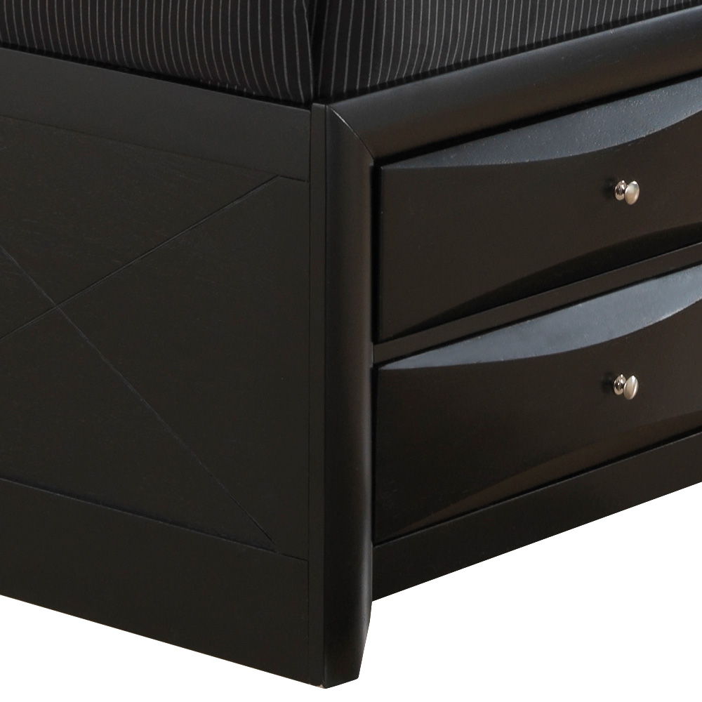 Modern design storage bed with bookcase headboard in black by HouseOfZazla and two drawers on Tampa Home & Garden Store