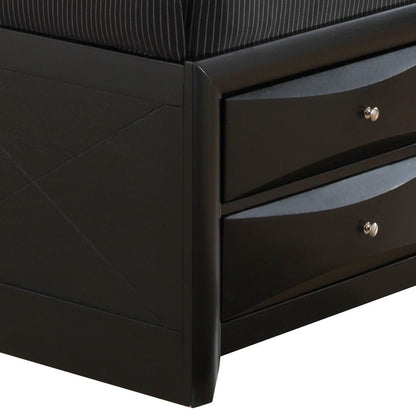 Modern design storage bed with bookcase headboard in black by HouseOfZazla and two drawers on Tampa Home & Garden Store