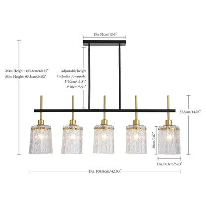 Chandelier 5-light black and gold fixture with crystal glass shades by Unique Piece Furniture on Tampa Home & Garden Store