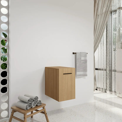Floating light oak bathroom vanity base cabinet, wall mounted storage by Unique Piece on Tampa Home & Garden Store