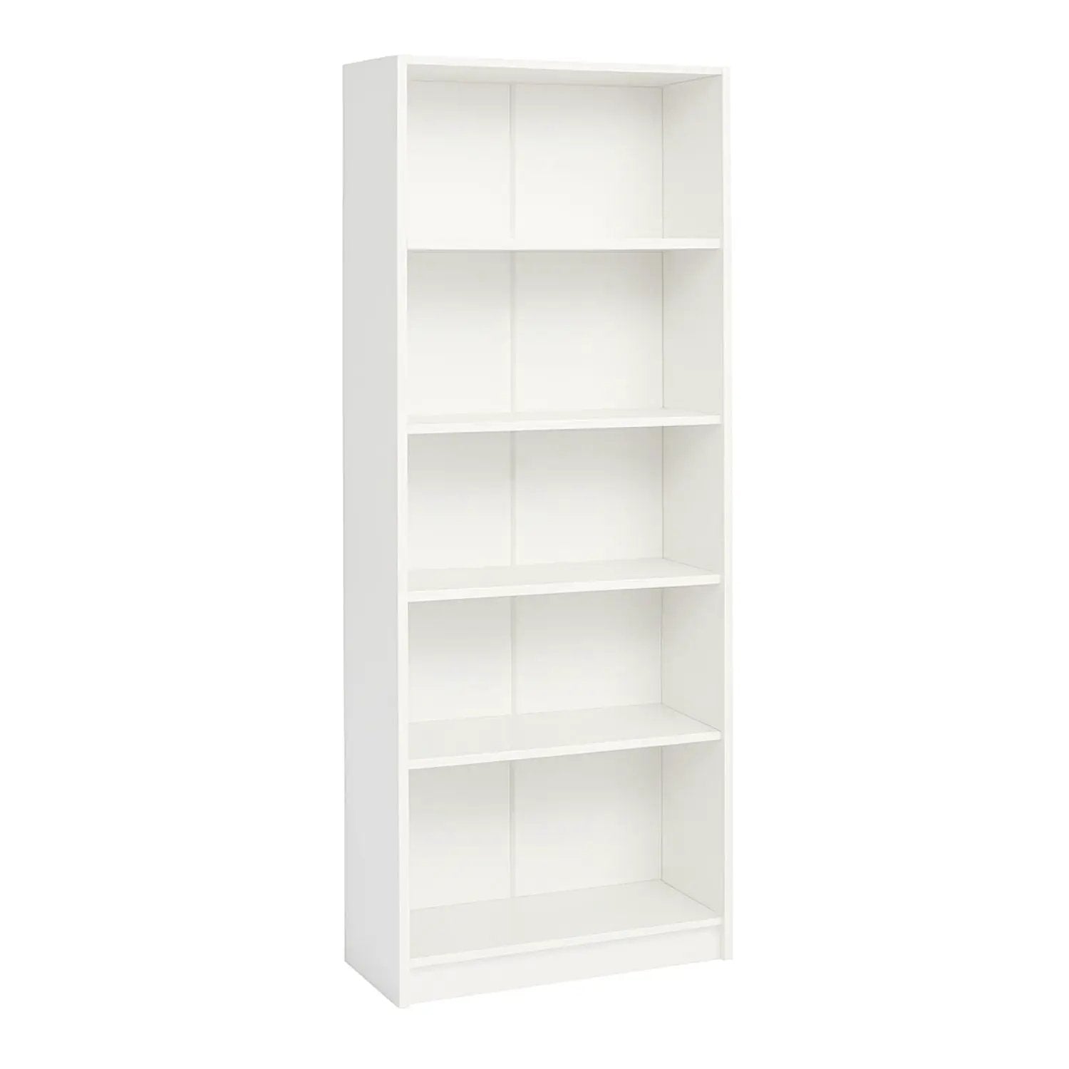 White 5-tier bookcase storage cabinet by Unique Piece Furniture, tall slim engineered wood on Tampa Home & Garden Store