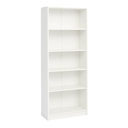 White 5-tier bookcase storage cabinet by Unique Piece Furniture, tall slim engineered wood on Tampa Home & Garden Store