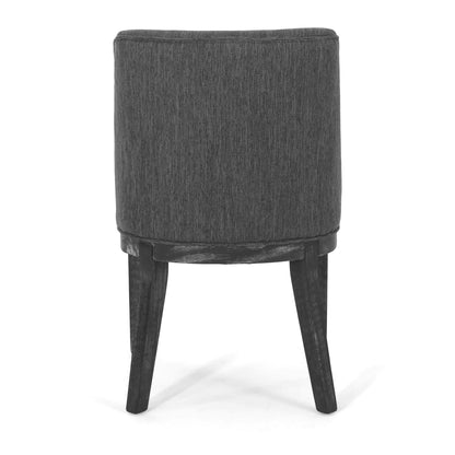 Modern dining chair set gray fabric upholstery with black wood legs HouseOfZazla 2 chairs on Tampa Home & Garden Store